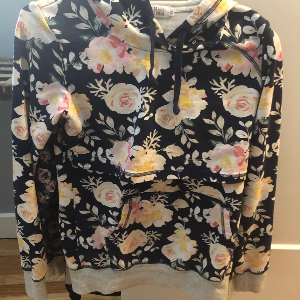 Like New* Navy Floral Nursing Hoodie with Pocket